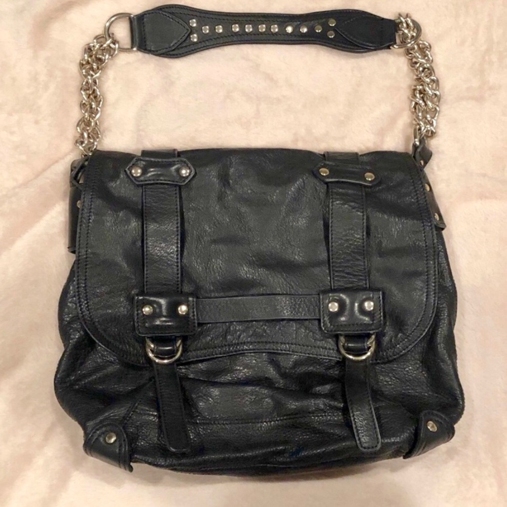 Bebe black leather purse